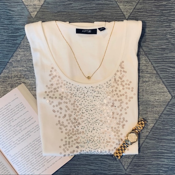 APT.9 2 Color Sequin Embellish Tank Top - Picture 1 of 4